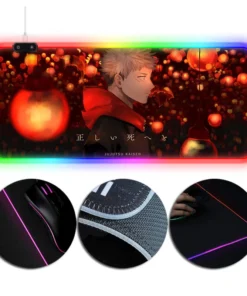 OneHeroSuits Sorcery Fight Yuji Itadori Creative RGB LED Gaming Mouse Pad Jujutsu Kaisen Yuji Itadori Printing