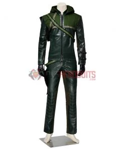 OneHeroSuits Green Arrow Cosplay Costume Oliver Queen Classic Green Hoodie