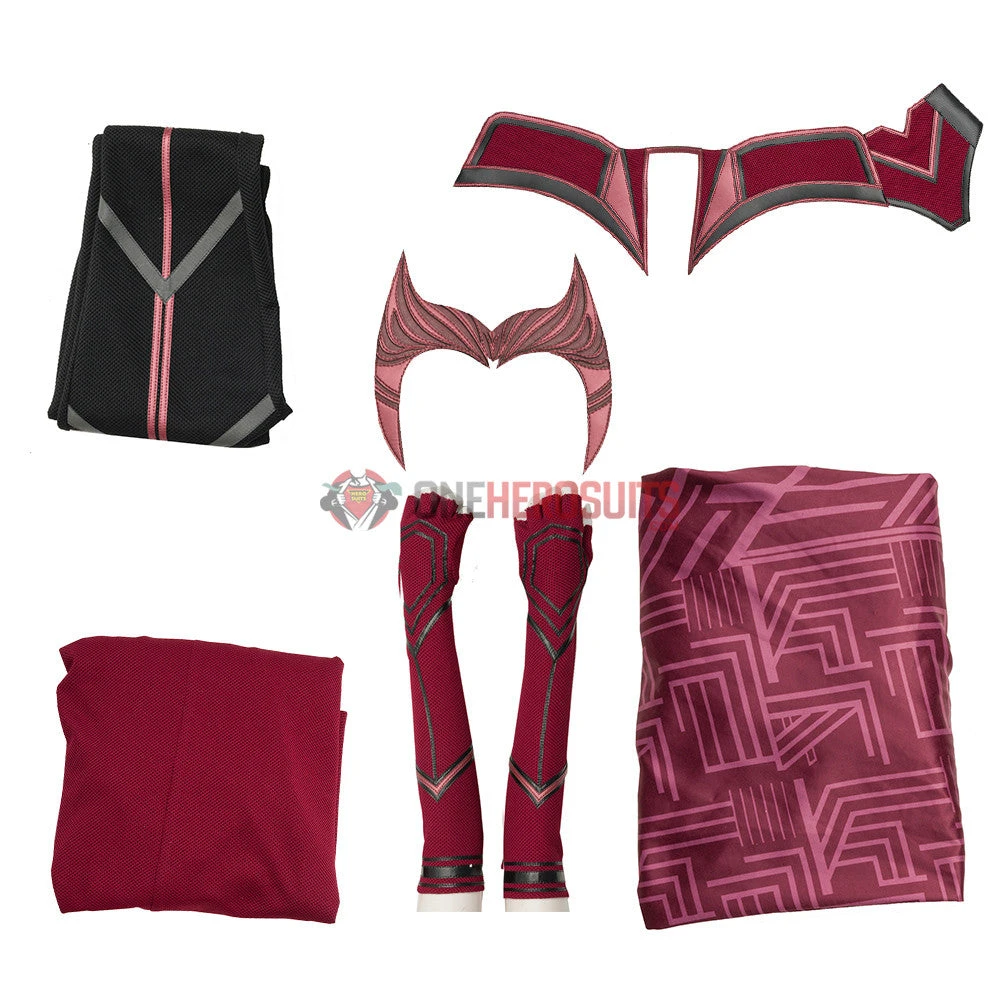 2021 New Scarlet Witch Cosplay Costume WandaVision OneHeroSuits 10 2021 New Scarlet Witch Cosplay Costume WandaVision OneHeroSuits
