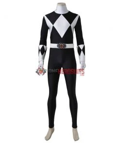 OneHeroSuits Black Ranger Cosplay Costumes Mighty Morphin Power Rangers Cosplay Suit