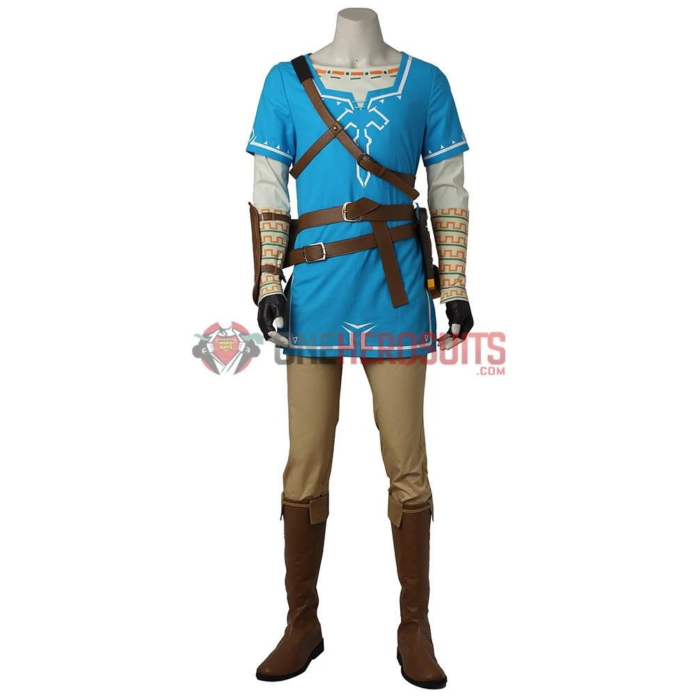 OneHeroSuits Link Blue Tunic Cosplay Costume The Legend Of Zelda Breath Of The Wild Suit 4 OneHeroSuits Link Blue Tunic Cosplay Costume The Legend Of Zelda Breath Of The Wild Suit