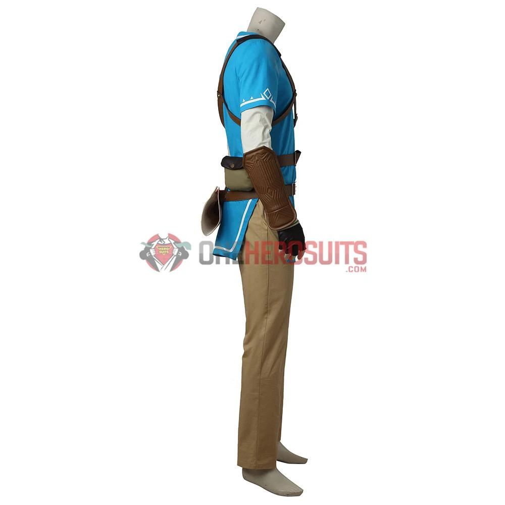 OneHeroSuits Link Blue Tunic Cosplay Costume The Legend Of Zelda Breath Of The Wild Suit 6 OneHeroSuits Link Blue Tunic Cosplay Costume The Legend Of Zelda Breath Of The Wild Suit