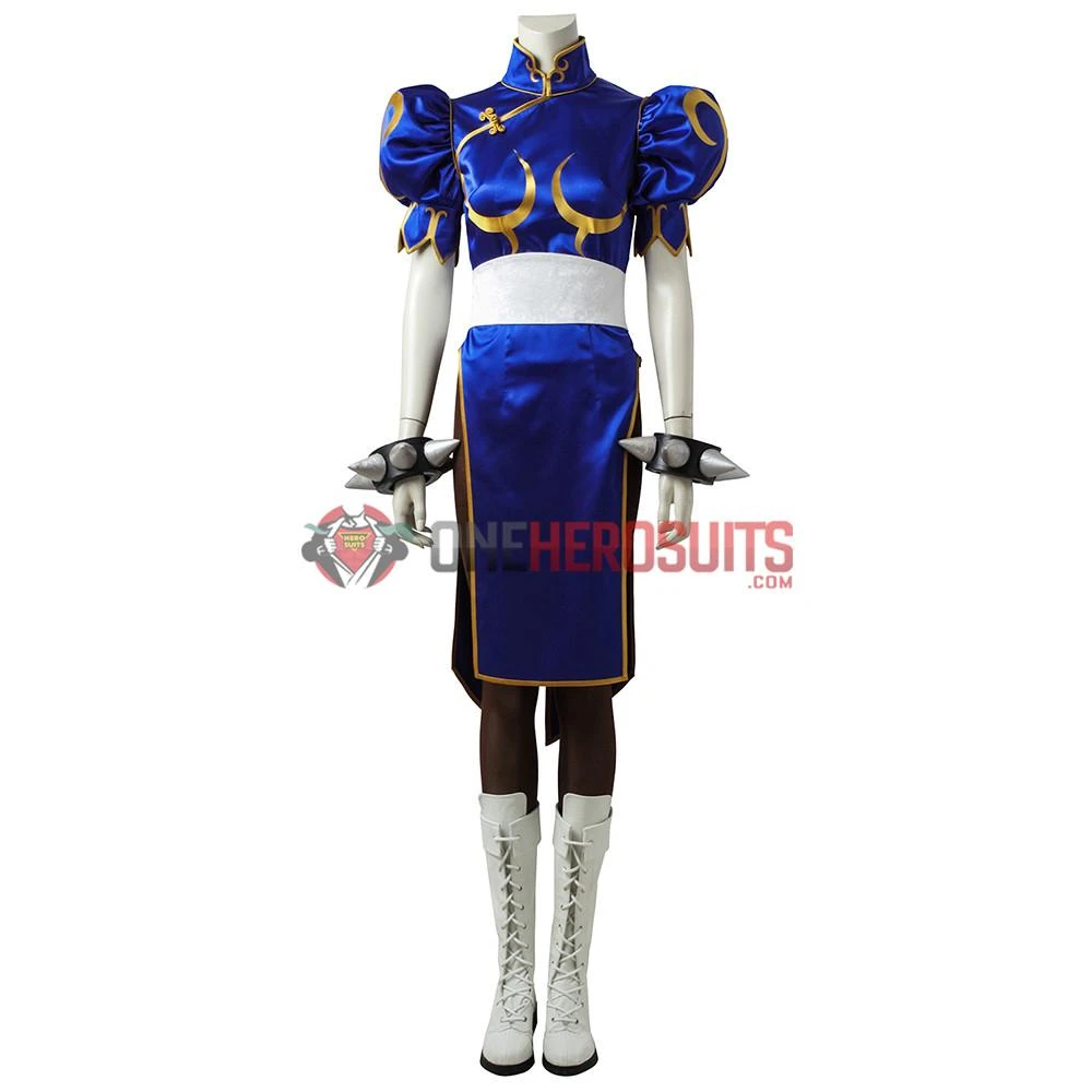 OneHeroSuits Chun Li Cosplay Costume Chinese Kung Fu Dress Up Street Fighter Suit 4 OneHeroSuits Chun Li Cosplay Costume Chinese Kung Fu Dress Up Street Fighter Suit