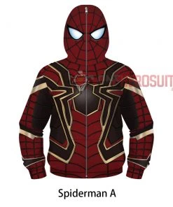 OneHeroSuits Kids Cosplay Kids Spiderman Creative 3D Printed Zip Hoodie