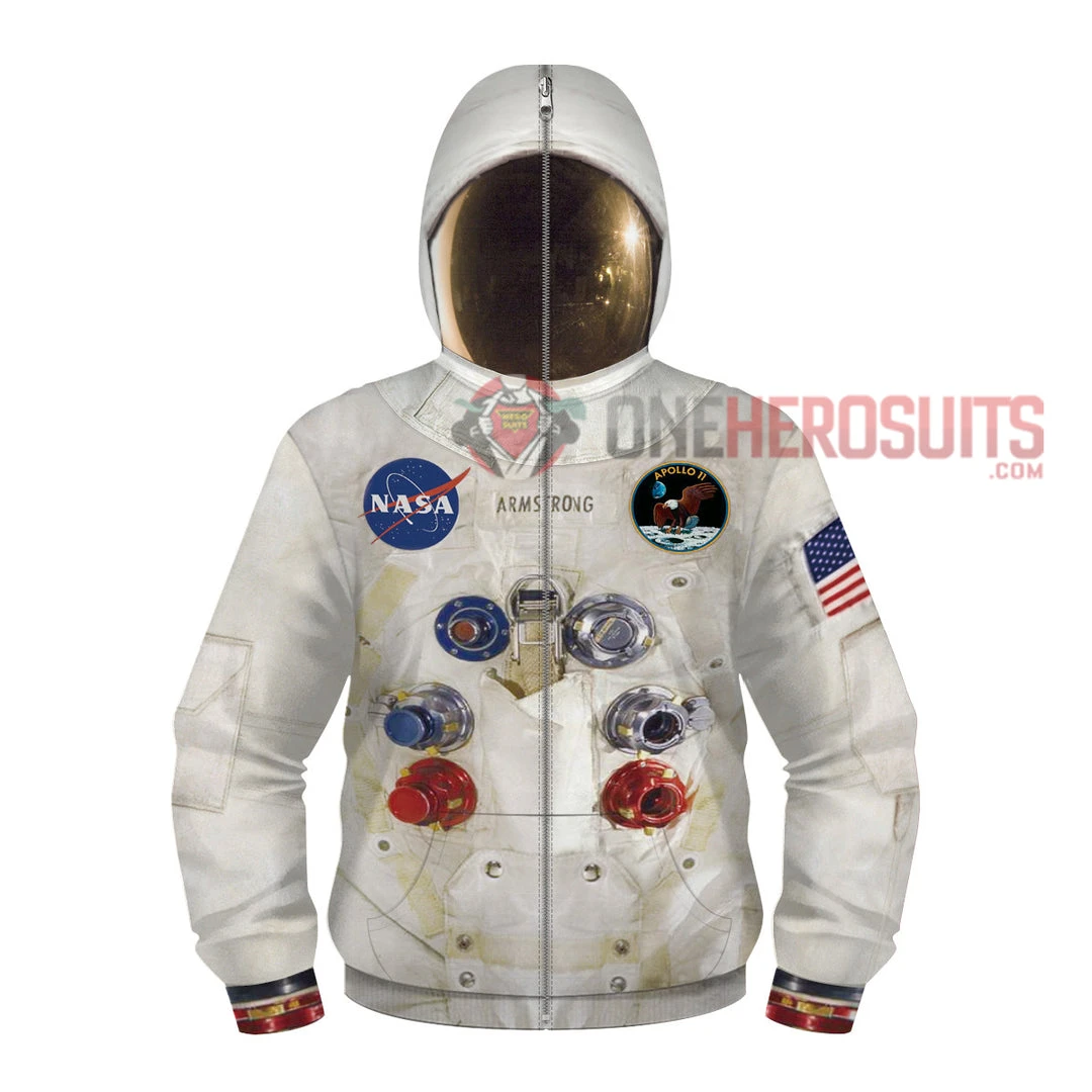 OneHeroSuits Kids Nasa Astronaut Creative 3D Printed Zip Hoodie 4 OneHeroSuits Kids Nasa Astronaut Creative 3D Printed Zip Hoodie