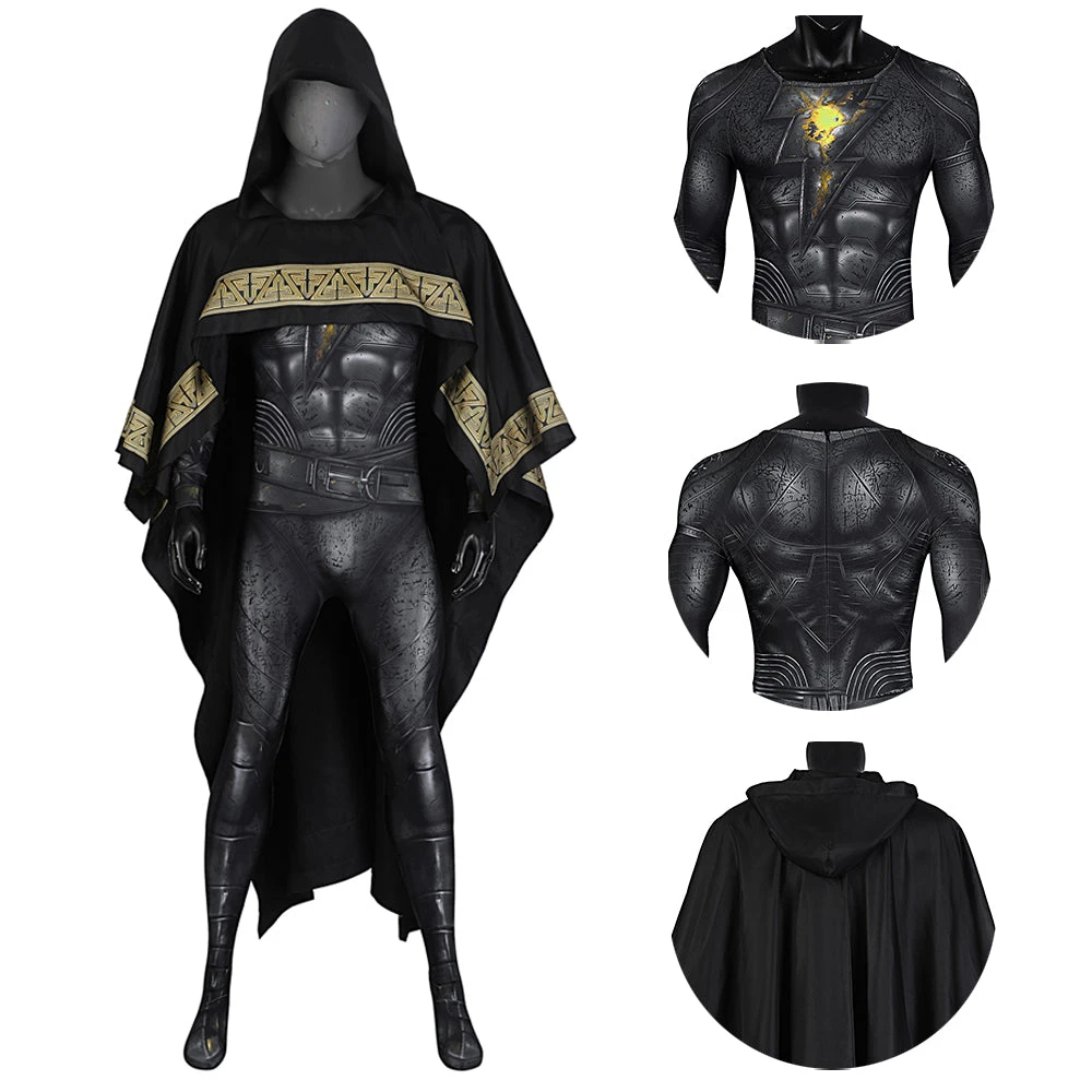OneHeroSuits Black Adam Cosplay Costume 3D Printed Jumpsuits With Cloak Costumes 3 OneHeroSuits Black Adam Cosplay Costume 3D Printed Jumpsuits With Cloak Costumes