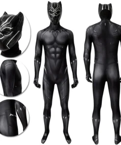 OneHeroSuits Expert-level Cosplay Bodysuit & Zentai Black Panther Cosplay Suit Spandex Black Panther Costume Detail Printed