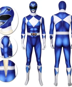 OneHeroSuits Expert-level Cosplay Bodysuit & Zentai Blue Power Ranger Cosplay Suit Spandex Power Rangers Costumes Lightweight