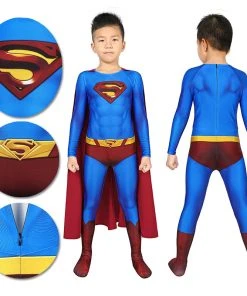 OneHeroSuits Christmas Gifts For Kids Superman Cosplay Costume Crisis On Infinite Earths Suit With Cloak Kids Cosplay