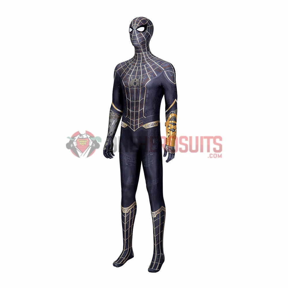 OneHeroSuits Spiderman 3 Cosplay Costumes Spiderman No Way Home Black Gold Suits 5 OneHeroSuits Spiderman 3 Cosplay Costumes Spiderman No Way Home Black Gold Suits
