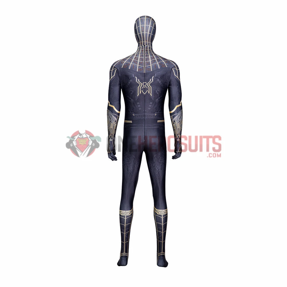 OneHeroSuits Spiderman 3 Cosplay Costumes Spiderman No Way Home Black Gold Suits 8 OneHeroSuits Spiderman 3 Cosplay Costumes Spiderman No Way Home Black Gold Suits