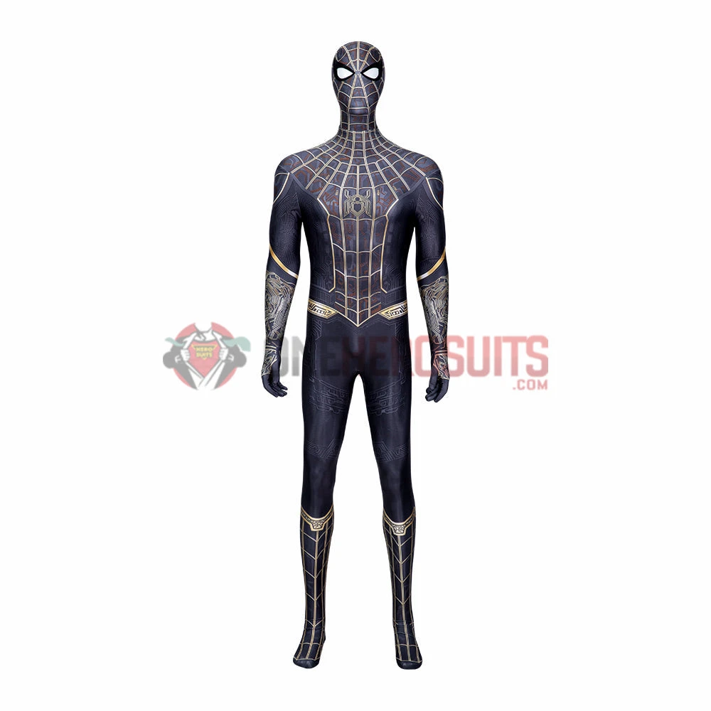 OneHeroSuits Spiderman 3 Cosplay Costumes Spiderman No Way Home Black Gold Suits 9 OneHeroSuits Spiderman 3 Cosplay Costumes Spiderman No Way Home Black Gold Suits