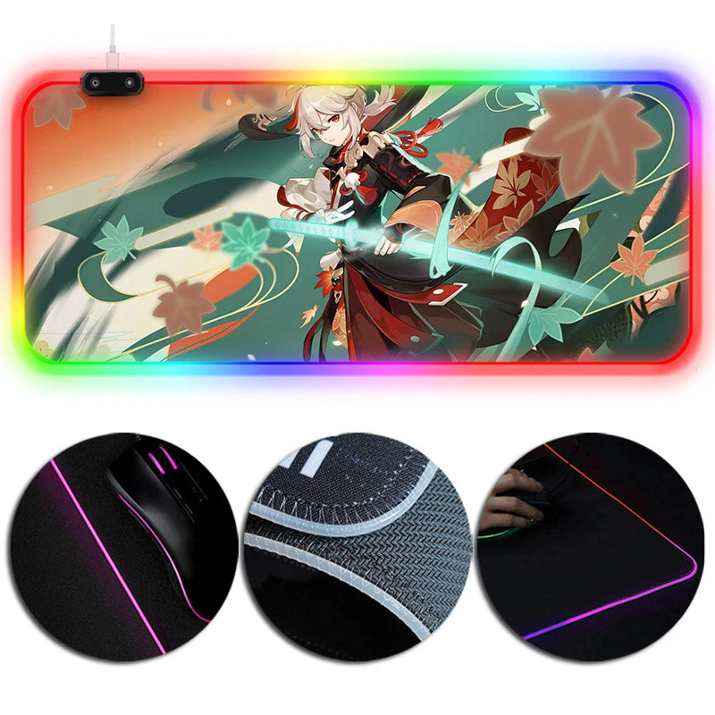 OneHeroSuits Genshin Impact Kazuha Printed RGB Lighting Gaming Mouse Pad 3 OneHeroSuits Genshin Impact Kazuha Printed RGB Lighting Gaming Mouse Pad