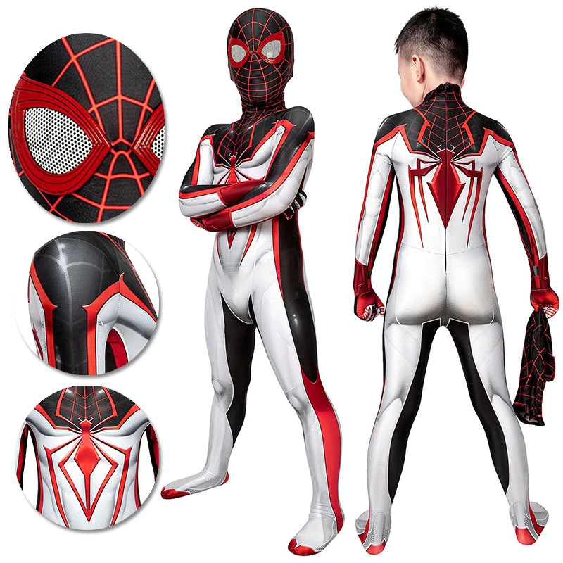 OneHeroSuits Gifts For Kids Spider-man Cosplay Suit Children Miles Morales TRACK Cosplay Bodysuit 3 OneHeroSuits Gifts For Kids Spider-man Cosplay Suit Children Miles Morales TRACK Cosplay Bodysuit