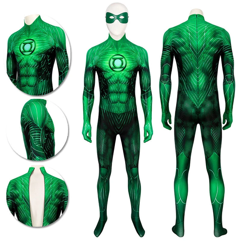 OneHeroSuits Expert-level Cosplay Bodysuit & Zentai Green Lantern Hal Jordan Cosplay Costume Detail Printed Suit 3 OneHeroSuits Expert-level Cosplay Bodysuit & Zentai Green Lantern Hal Jordan Cosplay Costume Detail Printed Suit