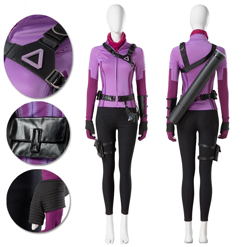 Hawkeye Cosplay Costumes Kate Bishop Purple OneHeroSuits 3 Hawkeye Cosplay Costumes Kate Bishop Purple OneHeroSuits