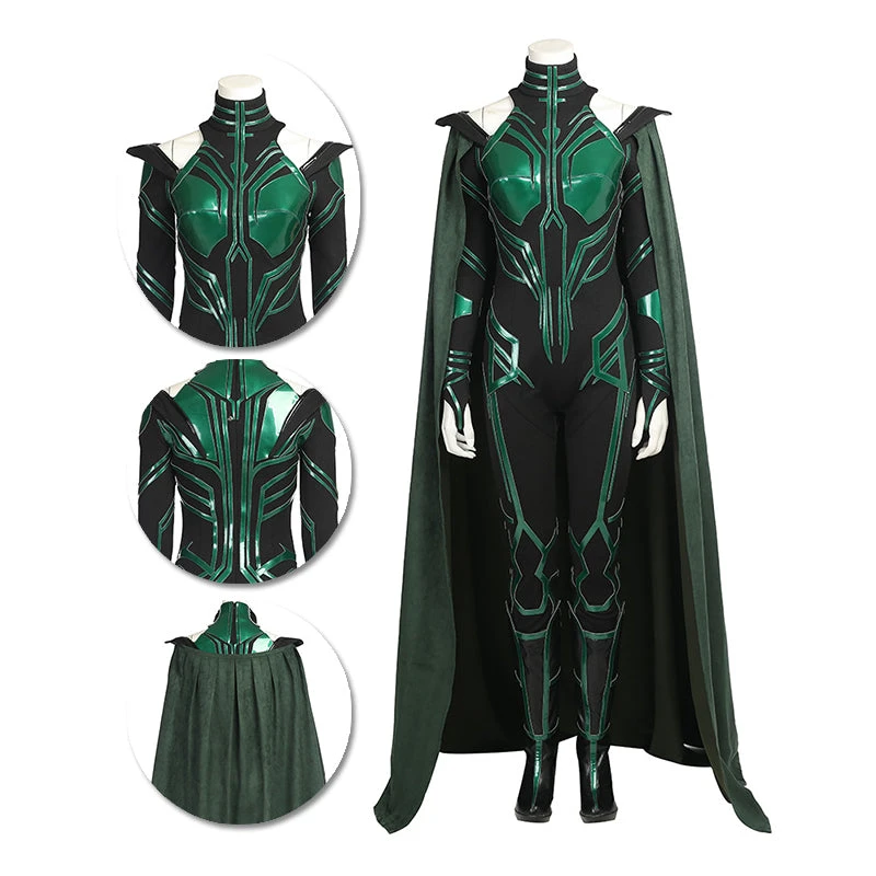 OneHeroSuits Hela Cosplay Costumes Thor Ragnarok Cosplay Suits Green Chest Version
