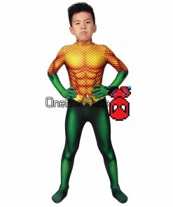 OneHeroSuits Christmas Gifts For Kids Aquaman Cosplay Suit Children Aquaman Cosplay Bodysuit