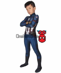 OneHeroSuits Christmas Gifts For Kids Captain America Endgame Cosplay Costume Children Spandex Cosplay Suit