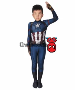 OneHeroSuits Christmas Gifts For Kids Captain America Endgame Cosplay Costume Children Spandex Cosplay Suit