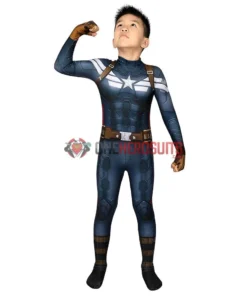 OneHeroSuits Captain America Suits For Kids Detail Printed Cosplay Costume For Halloween