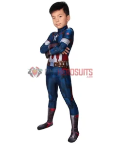 OneHeroSuits Kids Cosplay Gifts For Kids Captain America Cosplay Costumes Avengers2 Age Of Ultron Cosplay Suit