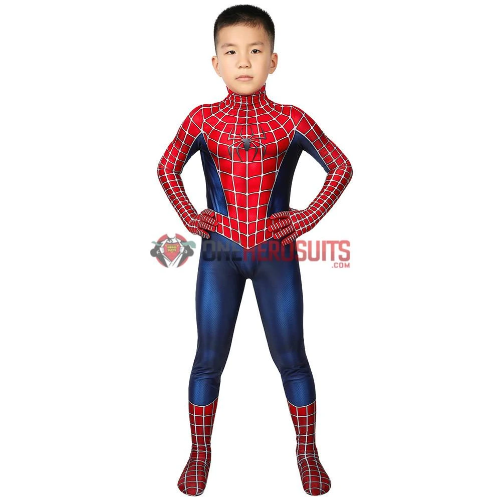 OneHeroSuits Kids Spider-man Cosplay Suit Classic Tobey Maguire Printed Edition Zentai/Jumpsuit 9 OneHeroSuits Kids Spider-man Cosplay Suit Classic Tobey Maguire Printed Edition Zentai/Jumpsuit