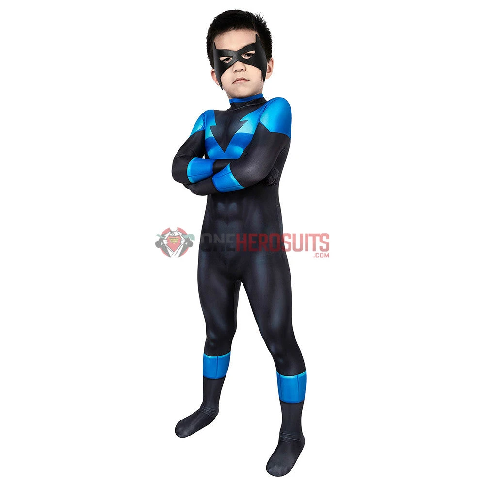 OneHeroSuits Expert-level Cosplay Bodysuit & Zentai Kids Nightwing Cosplay Suit Creative Gifts For Children 4 OneHeroSuits Expert-level Cosplay Bodysuit & Zentai Kids Nightwing Cosplay Suit Creative Gifts For Children