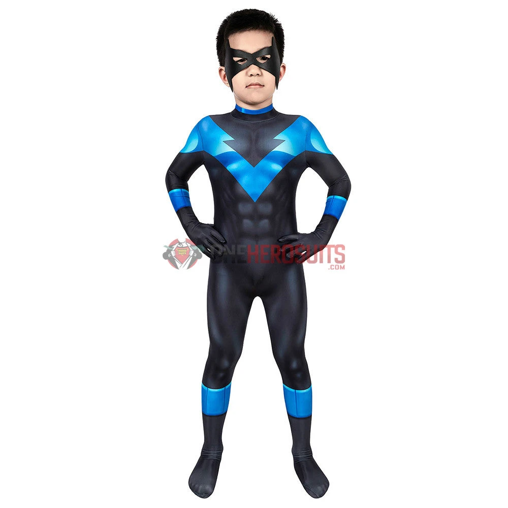 OneHeroSuits Expert-level Cosplay Bodysuit & Zentai Kids Nightwing Cosplay Suit Creative Gifts For Children 5 OneHeroSuits Expert-level Cosplay Bodysuit & Zentai Kids Nightwing Cosplay Suit Creative Gifts For Children