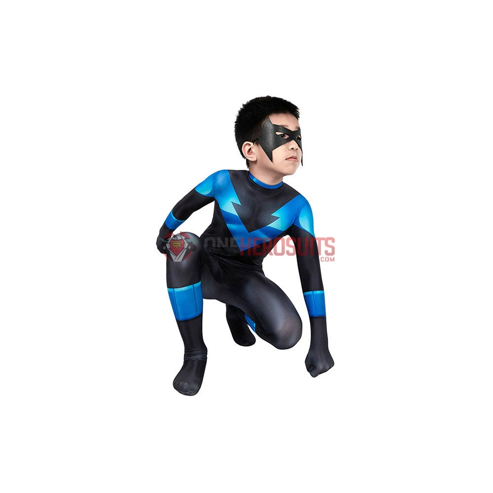 OneHeroSuits Expert-level Cosplay Bodysuit & Zentai Kids Nightwing Cosplay Suit Creative Gifts For Children 7 OneHeroSuits Expert-level Cosplay Bodysuit & Zentai Kids Nightwing Cosplay Suit Creative Gifts For Children