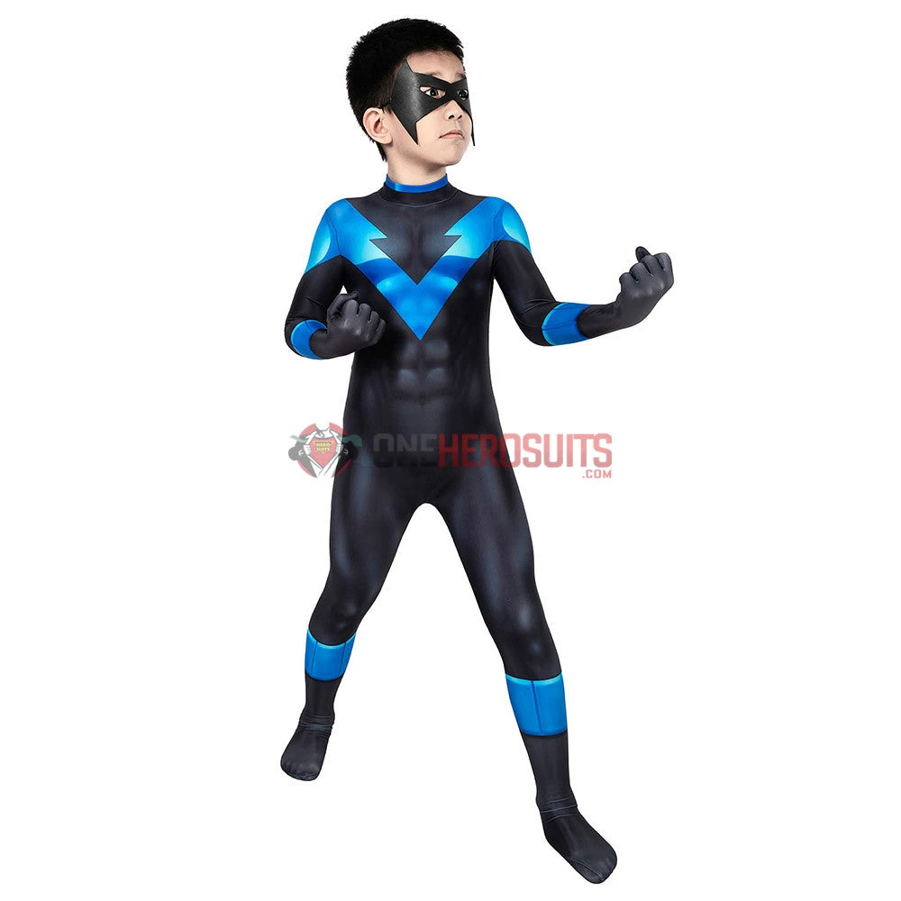 OneHeroSuits Expert-level Cosplay Bodysuit & Zentai Kids Nightwing Cosplay Suit Creative Gifts For Children 8 OneHeroSuits Expert-level Cosplay Bodysuit & Zentai Kids Nightwing Cosplay Suit Creative Gifts For Children