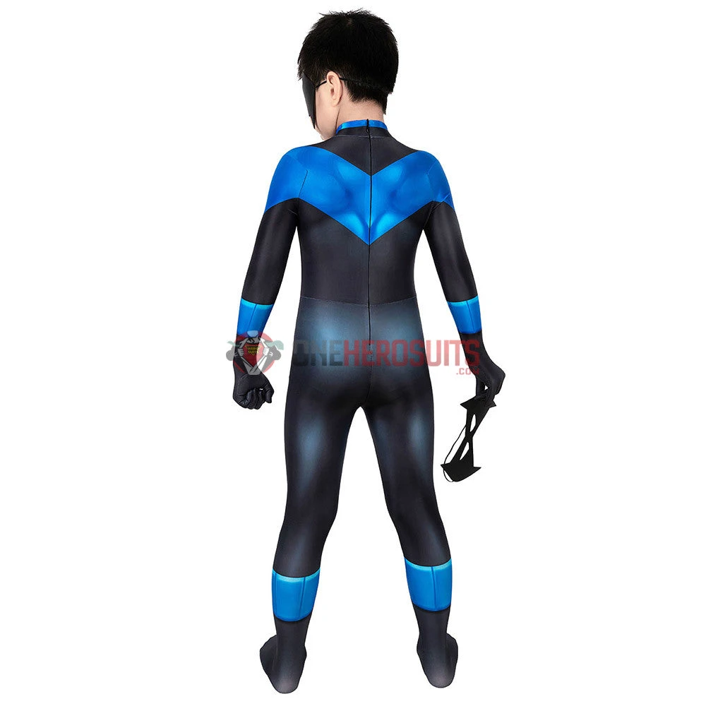 OneHeroSuits Expert-level Cosplay Bodysuit & Zentai Kids Nightwing Cosplay Suit Creative Gifts For Children 9 OneHeroSuits Expert-level Cosplay Bodysuit & Zentai Kids Nightwing Cosplay Suit Creative Gifts For Children