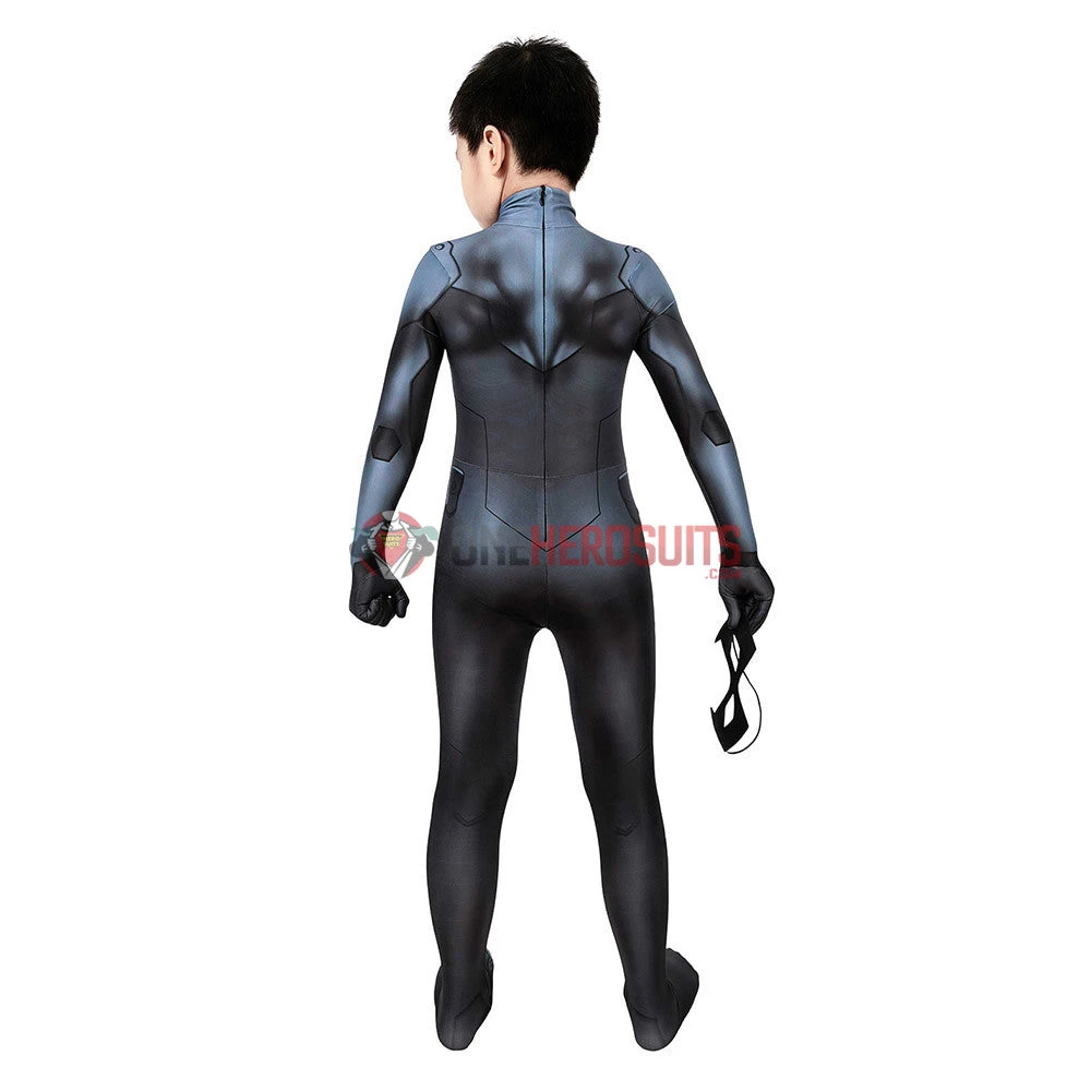 OneHeroSuits Kids Nightwing Cosplay Suit Comic Edition Creative Gifts For Children Expert-level Cosplay Bodysuit & Zentai 6 OneHeroSuits Kids Nightwing Cosplay Suit Comic Edition Creative Gifts For Children Expert-level Cosplay Bodysuit & Zentai