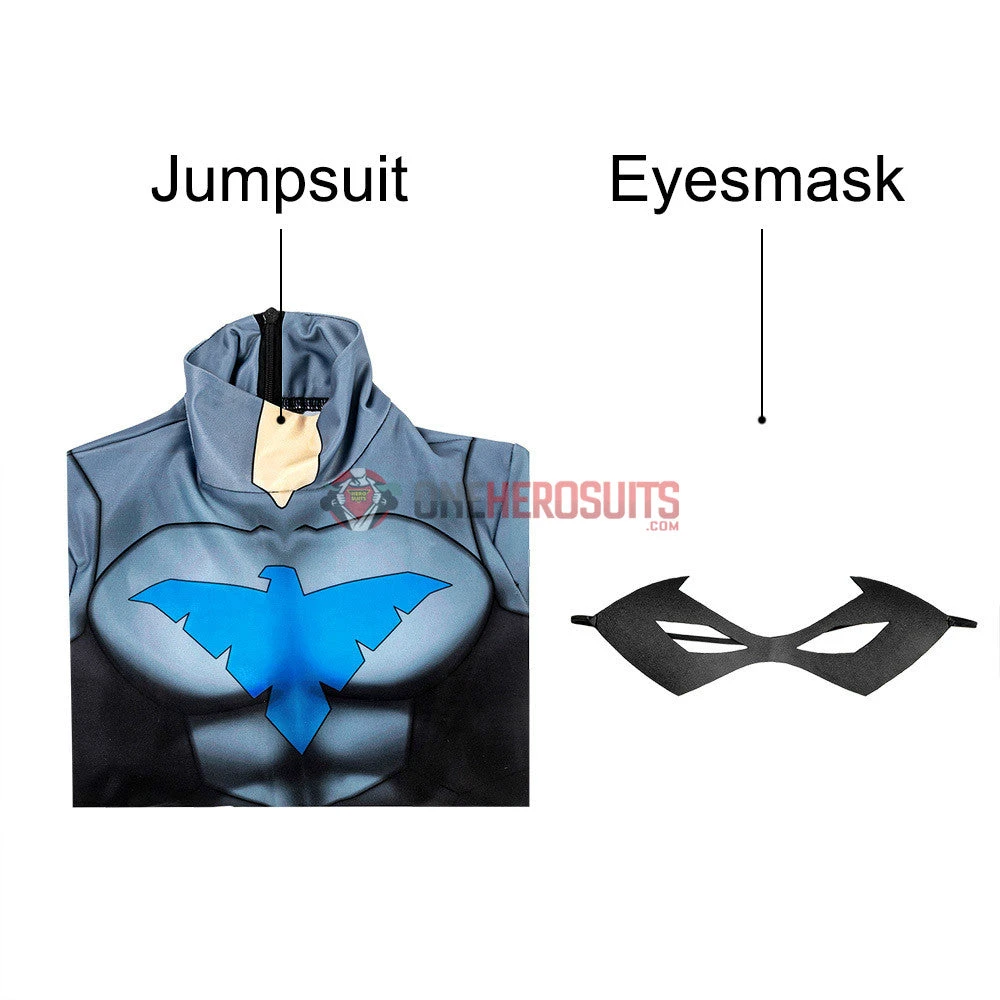 OneHeroSuits Kids Nightwing Cosplay Suit Comic Edition Creative Gifts For Children Expert-level Cosplay Bodysuit & Zentai 9 OneHeroSuits Kids Nightwing Cosplay Suit Comic Edition Creative Gifts For Children Expert-level Cosplay Bodysuit & Zentai