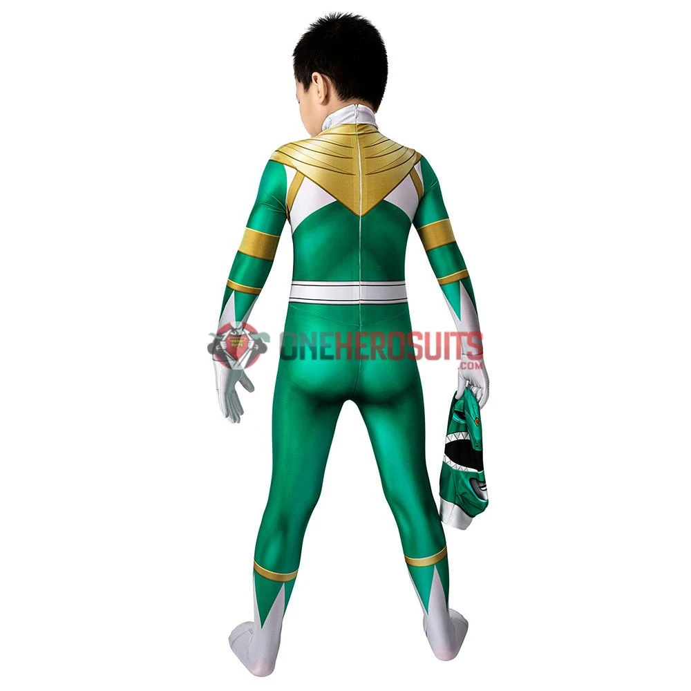 OneHeroSuits Kids Green Power Ranger Cosplay Suit Expert-level Cosplay Bodysuit & Zentai 6 OneHeroSuits Kids Green Power Ranger Cosplay Suit Expert-level Cosplay Bodysuit & Zentai