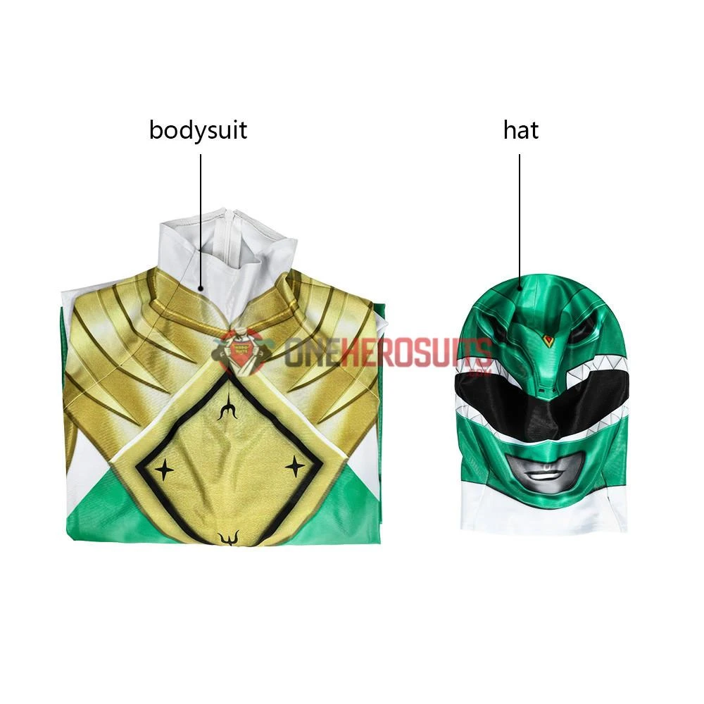 OneHeroSuits Kids Green Power Ranger Cosplay Suit Expert-level Cosplay Bodysuit & Zentai 8 OneHeroSuits Kids Green Power Ranger Cosplay Suit Expert-level Cosplay Bodysuit & Zentai