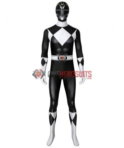 OneHeroSuits Black Power Rangers Suit Power Ranger Black Spandex Cosplay Costume