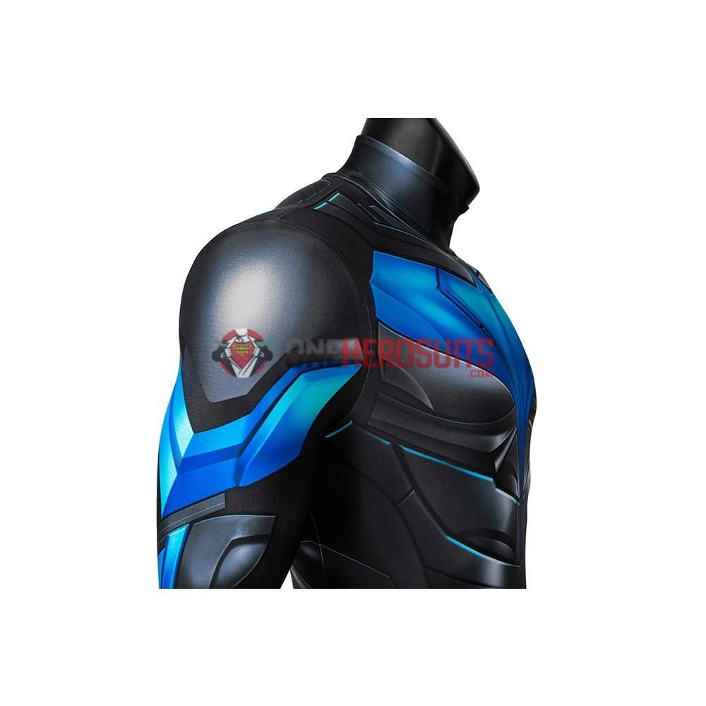 OneHeroSuits Titans Nightwing Cosplay Costume Detail Printed Spandex Suit Expert-level Cosplay Bodysuit & Zentai 13 OneHeroSuits Titans Nightwing Cosplay Costume Detail Printed Spandex Suit Expert-level Cosplay Bodysuit & Zentai