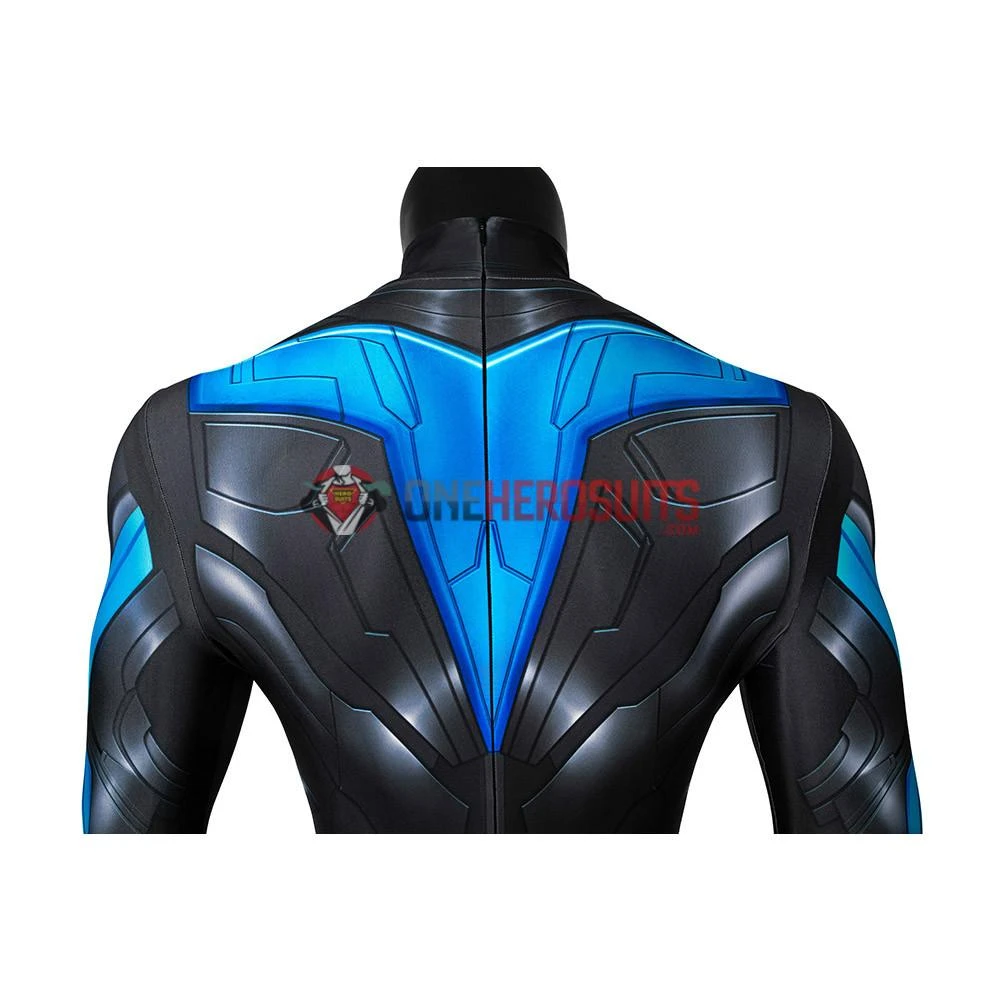 OneHeroSuits Titans Nightwing Cosplay Costume Detail Printed Spandex Suit Expert-level Cosplay Bodysuit & Zentai 14 OneHeroSuits Titans Nightwing Cosplay Costume Detail Printed Spandex Suit Expert-level Cosplay Bodysuit & Zentai