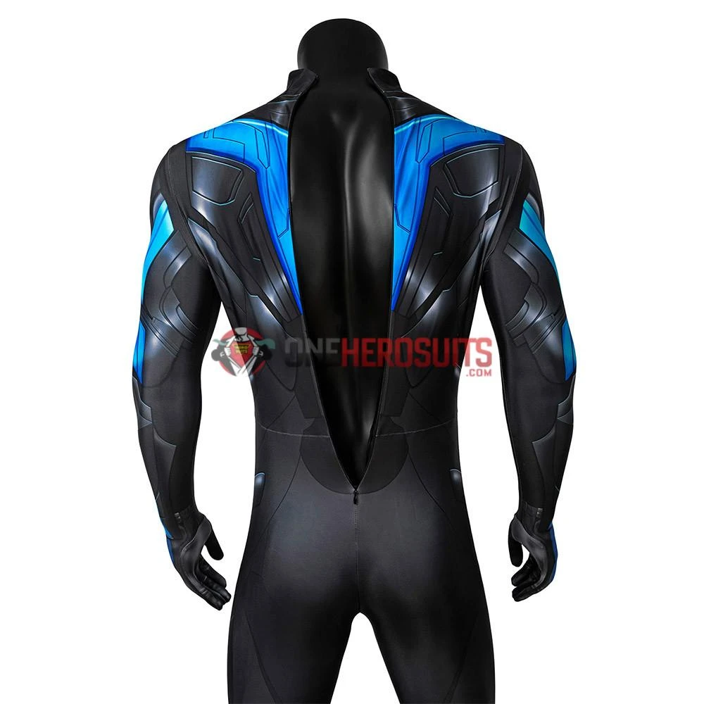 OneHeroSuits Titans Nightwing Cosplay Costume Detail Printed Spandex Suit Expert-level Cosplay Bodysuit & Zentai 15 OneHeroSuits Titans Nightwing Cosplay Costume Detail Printed Spandex Suit Expert-level Cosplay Bodysuit & Zentai