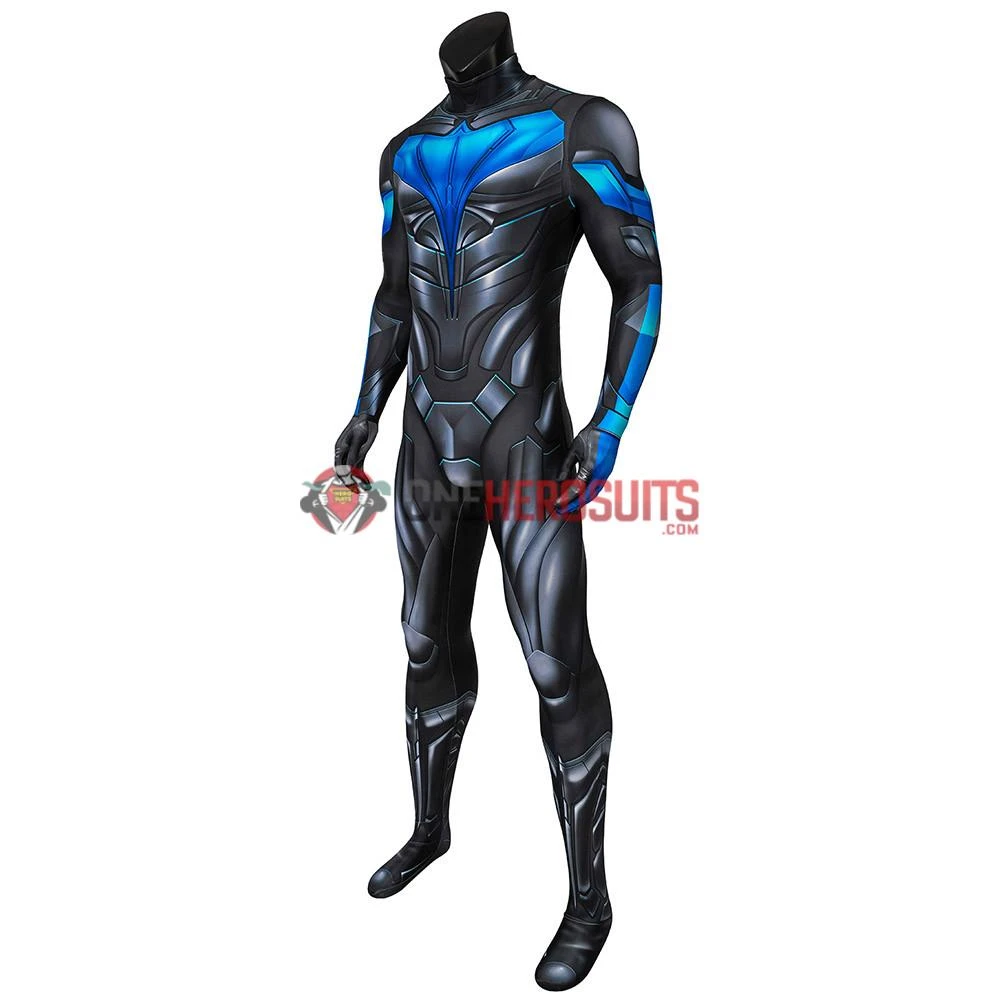 OneHeroSuits Titans Nightwing Cosplay Costume Detail Printed Spandex Suit Expert-level Cosplay Bodysuit & Zentai 18 OneHeroSuits Titans Nightwing Cosplay Costume Detail Printed Spandex Suit Expert-level Cosplay Bodysuit & Zentai