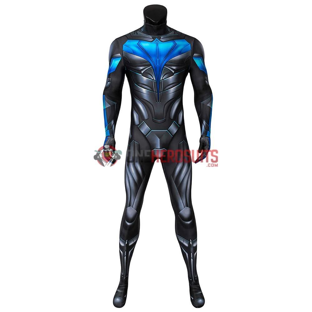 OneHeroSuits Titans Nightwing Cosplay Costume Detail Printed Spandex Suit Expert-level Cosplay Bodysuit & Zentai 4 OneHeroSuits Titans Nightwing Cosplay Costume Detail Printed Spandex Suit Expert-level Cosplay Bodysuit & Zentai