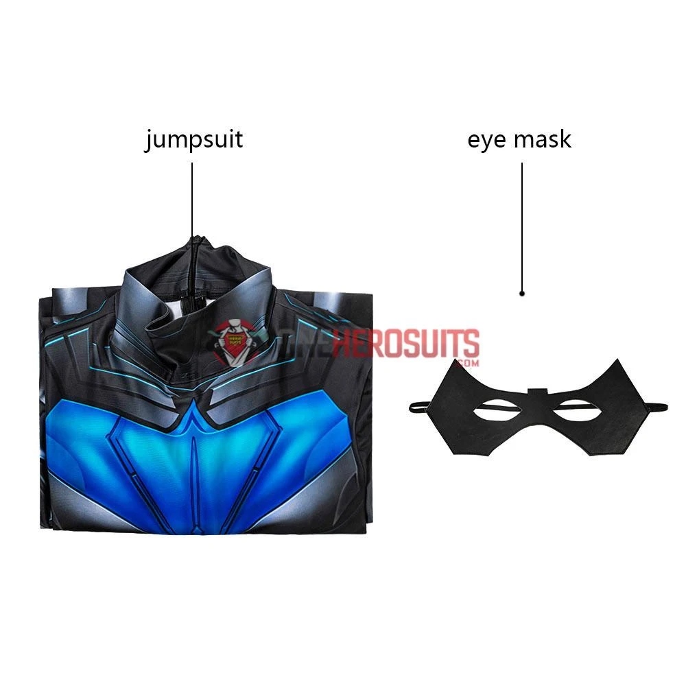 OneHeroSuits Titans Nightwing Cosplay Costume Detail Printed Spandex Suit Expert-level Cosplay Bodysuit & Zentai 5 OneHeroSuits Titans Nightwing Cosplay Costume Detail Printed Spandex Suit Expert-level Cosplay Bodysuit & Zentai