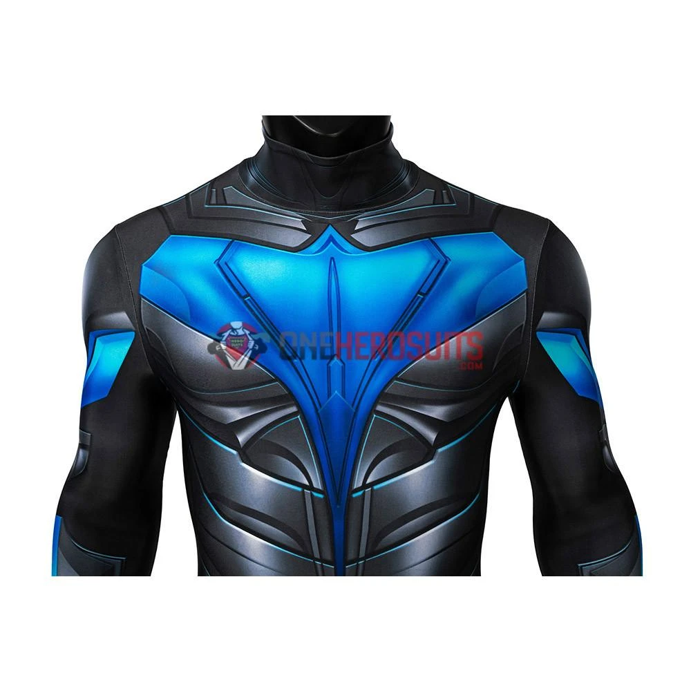 OneHeroSuits Titans Nightwing Cosplay Costume Detail Printed Spandex Suit Expert-level Cosplay Bodysuit & Zentai 12 OneHeroSuits Titans Nightwing Cosplay Costume Detail Printed Spandex Suit Expert-level Cosplay Bodysuit & Zentai