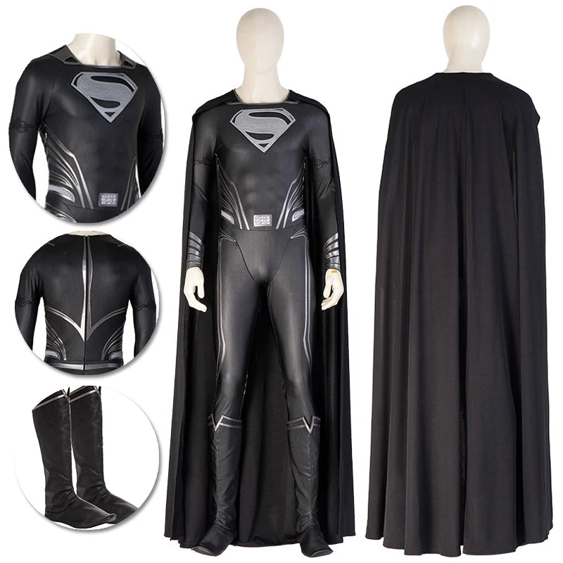Justice League Superman Cosplay Costumes Superman Black OneHeroSuits 3 Justice League Superman Cosplay Costumes Superman Black OneHeroSuits