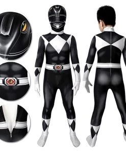 OneHeroSuits Expert-level Cosplay Bodysuit & Zentai Kids Black Power Ranger Cosplay Suit Christmas Gifts For Children
