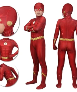 OneHeroSuits Kids Flash Season 5 Cosplay Suit Barry Allen Spandex BodySuit