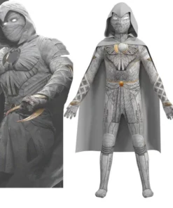 OneHeroSuits Kids Cosplay Kids Moon Knight Cosplay Costumes Spandex Jumpsuit With Cloak
