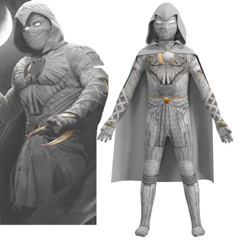 OneHeroSuits Kids Cosplay Kids Moon Knight Cosplay Costumes Spandex Jumpsuit With Cloak 3 OneHeroSuits Kids Cosplay Kids Moon Knight Cosplay Costumes Spandex Jumpsuit With Cloak