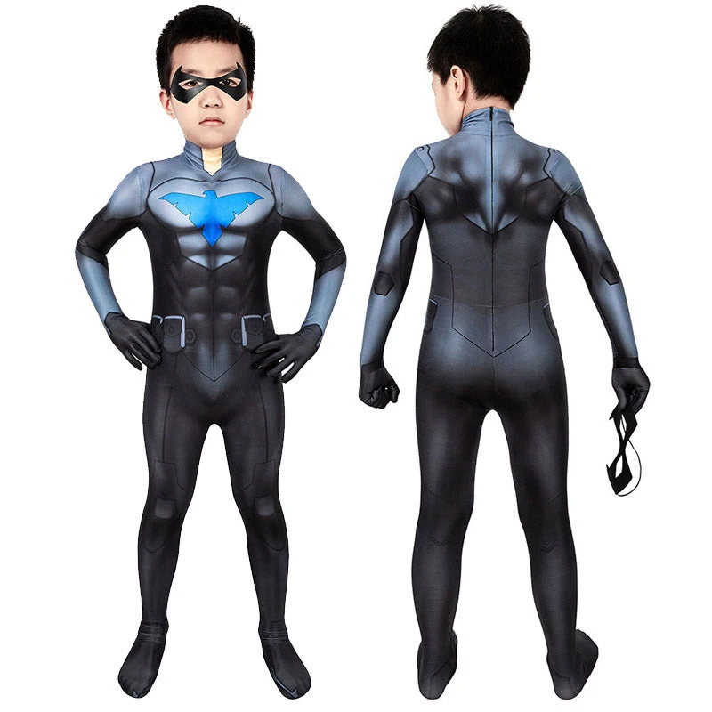 OneHeroSuits Kids Nightwing Cosplay Suit Comic Edition Creative Gifts For Children Expert-level Cosplay Bodysuit & Zentai 3 OneHeroSuits Kids Nightwing Cosplay Suit Comic Edition Creative Gifts For Children Expert-level Cosplay Bodysuit & Zentai